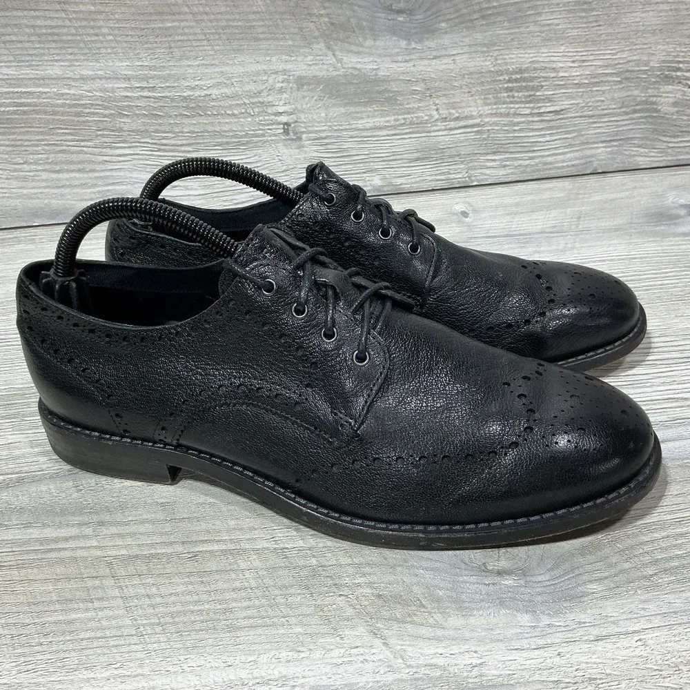 Cole Haan Grand 360 Feathercraft Wingtip Oxford Shoes Black C32144 Mens Size 8.5